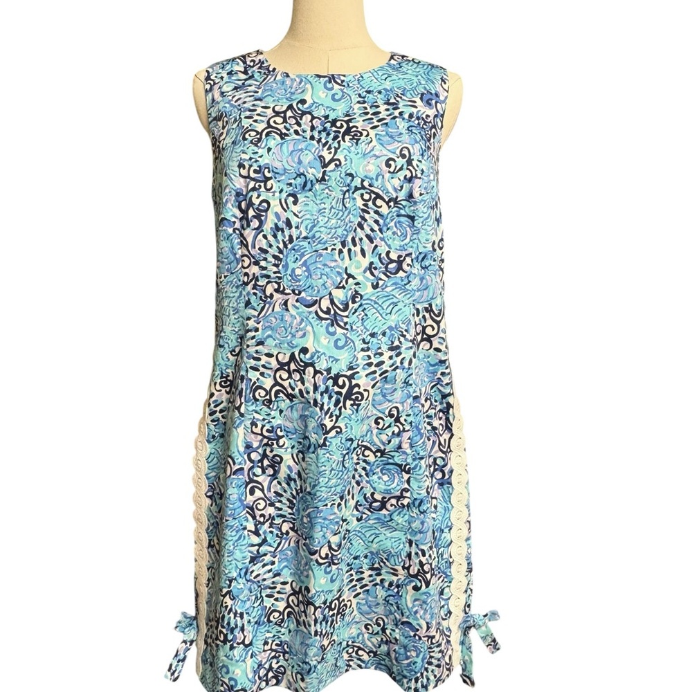 Lilly Pulitzer Mila Shift Dress Size 8 Light Aqua Spritz